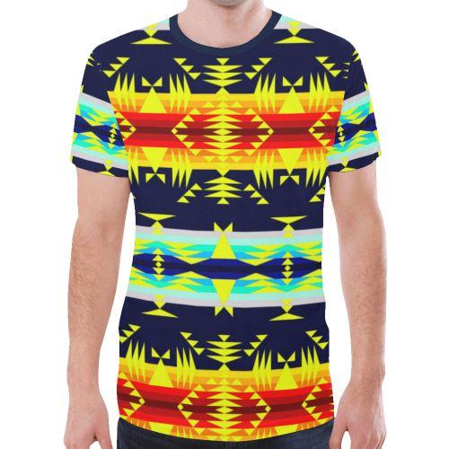 Between the Mountains Navy Yellow New All Over Print T-shirt for Men (Model T45) New All Over Print T-shirt for Men (T45) e-joyer 