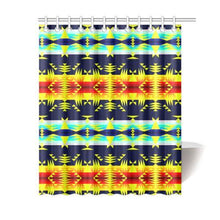 Load image into Gallery viewer, Between the Mountains Navy Yellow Shower Curtain 60&quot;x72&quot; Shower Curtain 60&quot;x72&quot; e-joyer 
