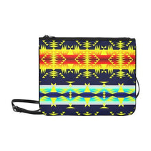 Load image into Gallery viewer, Between the Mountains Navy Yellow Slim Clutch Bag (Model 1668) Slim Clutch Bags (1668) e-joyer 
