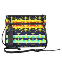 Load image into Gallery viewer, Between the Mountains Navy Yellow Slim Clutch Bag (Model 1668) Slim Clutch Bags (1668) e-joyer 
