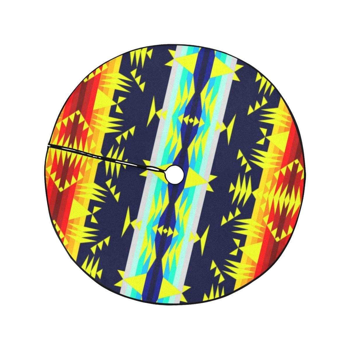 Between the Mountains Navy Yellow Tree Skirt by 49 Dzine