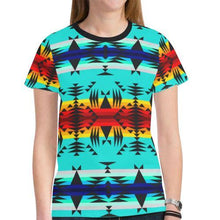 Load image into Gallery viewer, Between the Mountains New All Over Print T-shirt for Women (Model T45) New All Over Print T-shirt for Women (T45) e-joyer 
