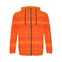 Load image into Gallery viewer, Between the Mountains Orange A feather for each All Over Print Full Zip Hoodie for Men (Model H14) All Over Print Full Zip Hoodie for Men (H14) e-joyer 
