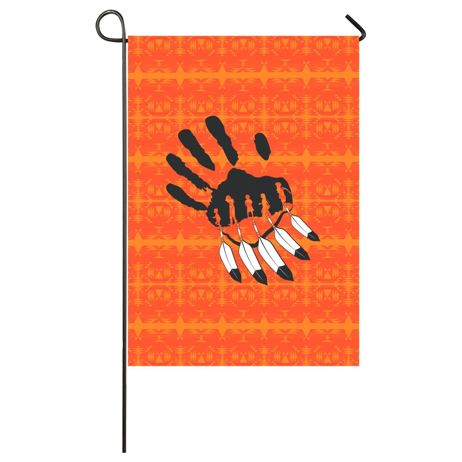 Between the Mountains Orange - A feather for Each Garden Flag 28''x40'' (Two Sides Printing) Garden Flag 28‘’x40‘’ (Two Sides) e-joyer 