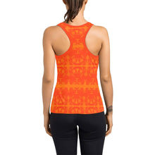 Load image into Gallery viewer, Between the Mountains Orange A feather for each Women&#39;s Racerback Tank Top (Model T60) Racerback Tank Top (T60) e-joyer 
