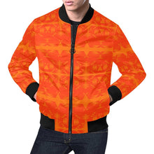 Load image into Gallery viewer, Between the Mountains Orange All Over Print Bomber Jacket for Men (Model H19) All Over Print Bomber Jacket for Men (H19) e-joyer 
