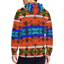 Load image into Gallery viewer, Between the Mountains Orange All Over Print Full Zip Hoodie for Men (Model H14) All Over Print Full Zip Hoodie for Men (H14) e-joyer 
