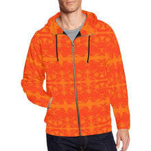 Load image into Gallery viewer, Between the Mountains Orange All Over Print Full Zip Hoodie for Men (Model H14) All Over Print Full Zip Hoodie for Men (H14) e-joyer 
