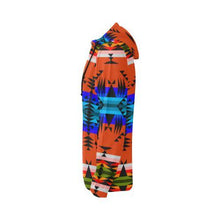 Load image into Gallery viewer, Between the Mountains Orange All Over Print Full Zip Hoodie for Women (Model H14) All Over Print Full Zip Hoodie for Women (H14) e-joyer 
