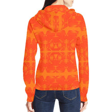 Load image into Gallery viewer, Between the Mountains Orange All Over Print Full Zip Hoodie for Women (Model H14) All Over Print Full Zip Hoodie for Women (H14) e-joyer 
