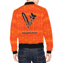 Load image into Gallery viewer, Between the Mountains Orange Bring Them Home All Over Print Bomber Jacket for Men (Model H19) All Over Print Bomber Jacket for Men (H19) e-joyer 
