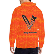 Load image into Gallery viewer, Between the Mountains Orange Bring Them Home All Over Print Full Zip Hoodie for Men (Model H14) All Over Print Full Zip Hoodie for Men (H14) e-joyer 
