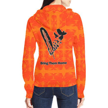 Load image into Gallery viewer, Between the Mountains Orange Bring Them Home All Over Print Full Zip Hoodie for Women (Model H14) All Over Print Full Zip Hoodie for Women (H14) e-joyer 
