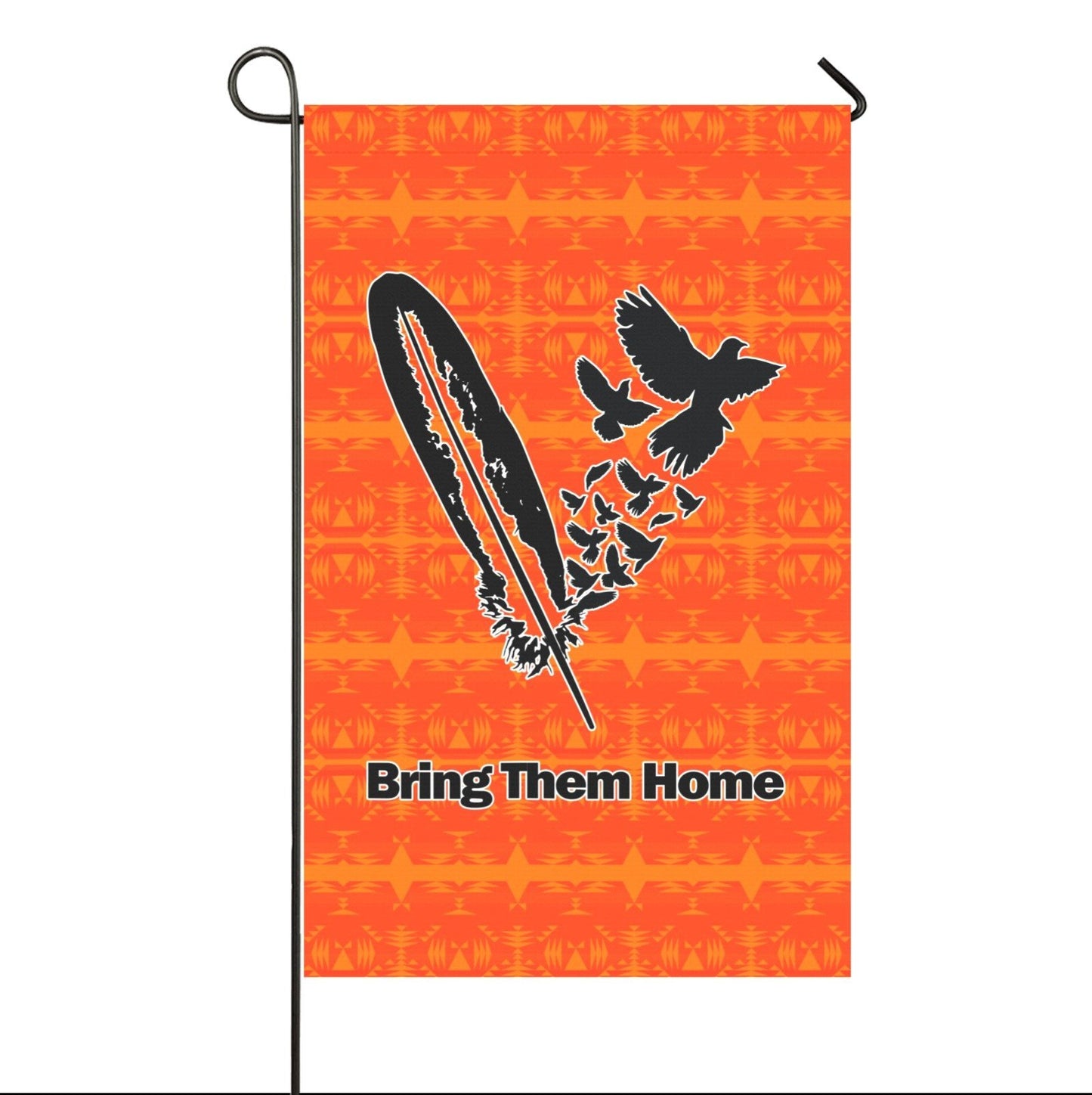 Between the Mountains Orange - Bring Them Home Feather with Doves Garden Flag 36''x60'' (Two Sides Printing) Garden Flag 36‘’x60‘’ (Two Sides) e-joyer 