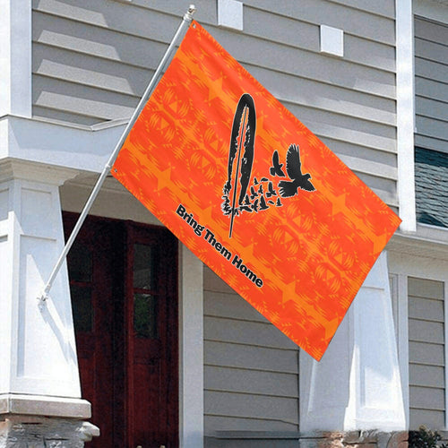 Between the Mountains Orange Bring Them Home Garden Flag 70