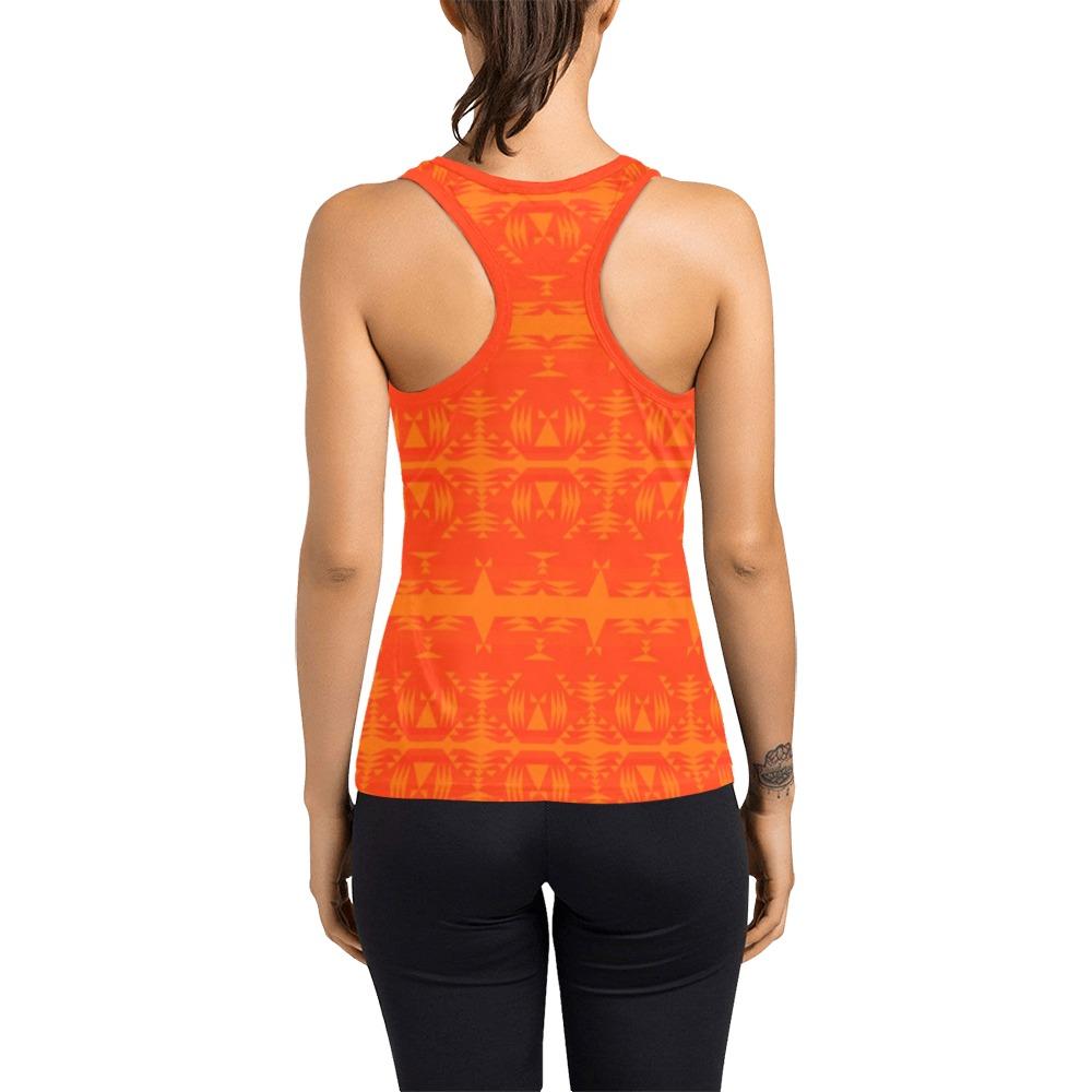 Between the Mountains Orange Bring Them Home Women's Racerback Tank Top (Model T60) Racerback Tank Top (T60) e-joyer 