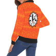 Load image into Gallery viewer, Between the Mountains Orange Carrying Their Prayers All Over Print Bomber Jacket for Women (Model H19) All Over Print Bomber Jacket for Women (H19) e-joyer 
