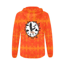 Load image into Gallery viewer, Between the Mountains Orange Carrying Their Prayers All Over Print Full Zip Hoodie for Women (Model H14) All Over Print Full Zip Hoodie for Women (H14) e-joyer 
