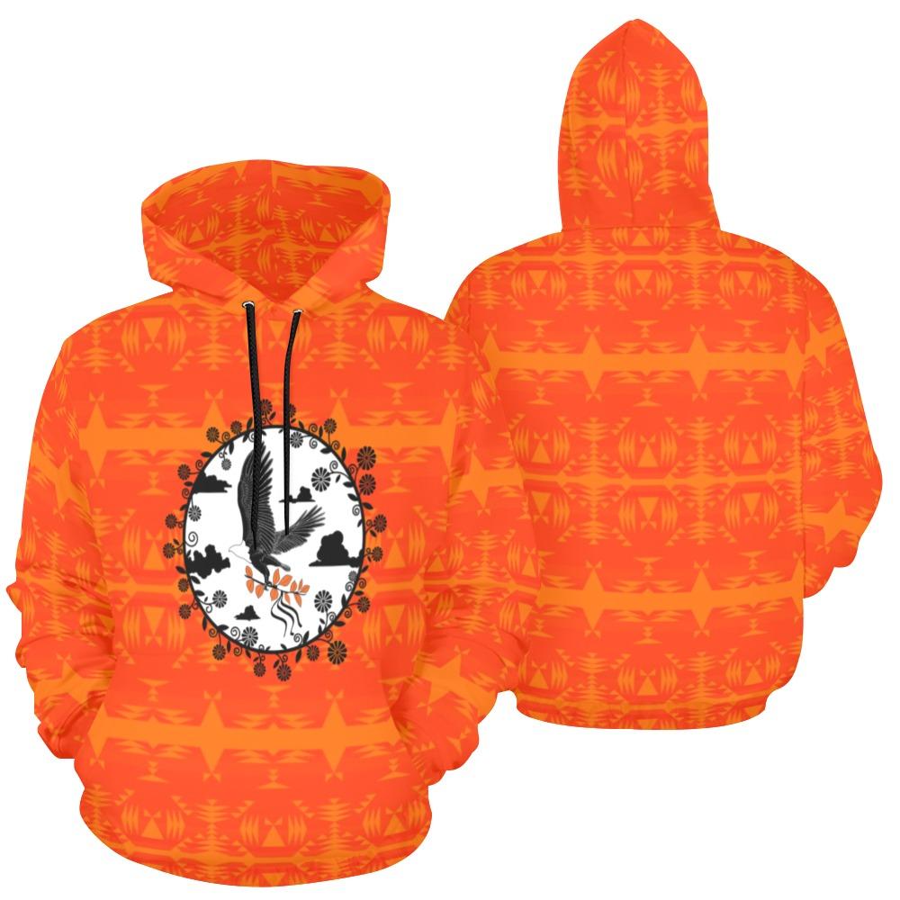Between the Mountains Orange Carrying Their Prayers All Over Print Hoodie for Men (USA Size) (Model H13) All Over Print Hoodie for Men (H13) e-joyer 