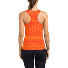 Load image into Gallery viewer, Between the Mountains Orange Carrying Their Prayers Women&#39;s Racerback Tank Top (Model T60) Racerback Tank Top (T60) e-joyer 
