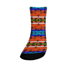 Load image into Gallery viewer, Between the Mountains Orange Crew Socks Crew Socks e-joyer 
