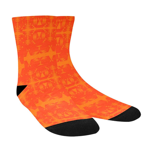 Between the Mountains Orange Crew Socks Crew Socks e-joyer 