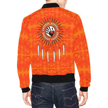 Load image into Gallery viewer, Between the Mountains Orange Feather Directions All Over Print Bomber Jacket for Men (Model H19) All Over Print Bomber Jacket for Men (H19) e-joyer 
