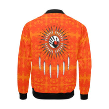 Load image into Gallery viewer, Between the Mountains Orange Feather Directions All Over Print Bomber Jacket for Men (Model H19) All Over Print Bomber Jacket for Men (H19) e-joyer 
