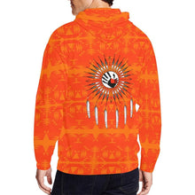 Load image into Gallery viewer, Between the Mountains Orange Feather Directions All Over Print Full Zip Hoodie for Men (Model H14) All Over Print Full Zip Hoodie for Men (H14) e-joyer 
