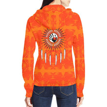 Load image into Gallery viewer, Between the Mountains Orange Feather Directions All Over Print Full Zip Hoodie for Women (Model H14) All Over Print Full Zip Hoodie for Women (H14) e-joyer 
