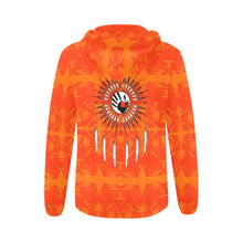 Load image into Gallery viewer, Between the Mountains Orange Feather Directions All Over Print Full Zip Hoodie for Women (Model H14) All Over Print Full Zip Hoodie for Women (H14) e-joyer 
