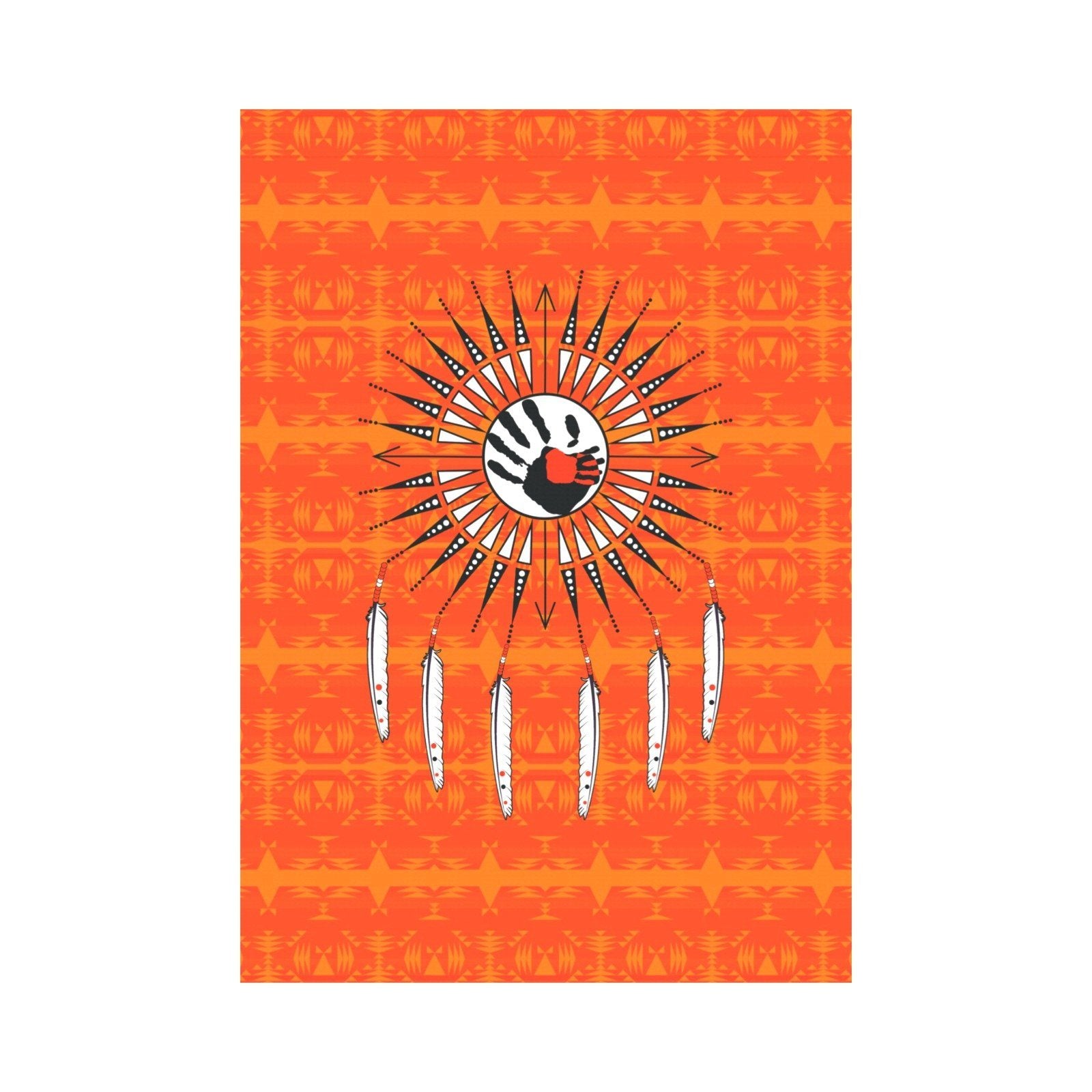 Between the Mountains Orange - Feather Directions Garden Flag 28''x40'' (Two Sides Printing) Garden Flag 28‘’x40‘’ (Two Sides) e-joyer 