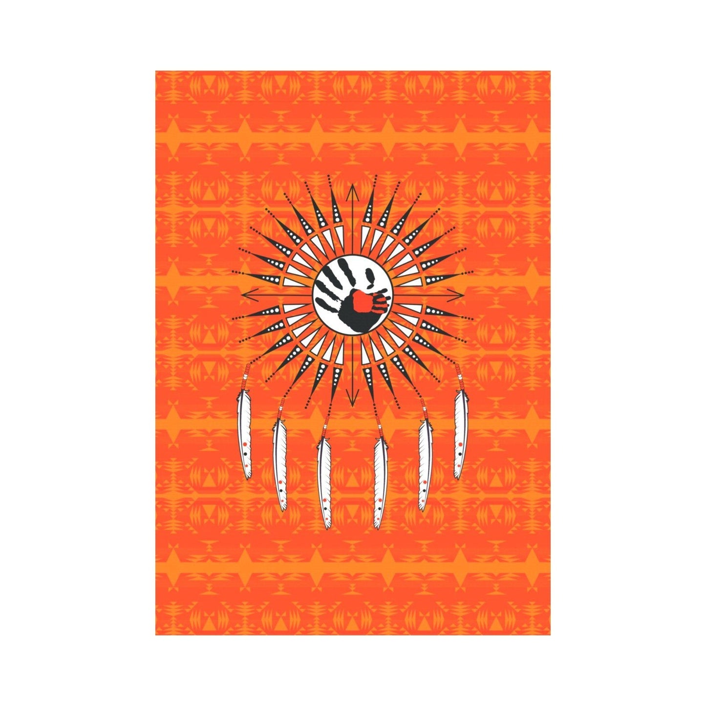 Between the Mountains Orange - Feather Directions Garden Flag 28''x40'' (Two Sides Printing) Garden Flag 28‘’x40‘’ (Two Sides) e-joyer 