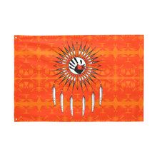 Load image into Gallery viewer, Between the Mountains Orange Feather Directions Garden Flag 70&quot;x47&quot; Garden Flag 70&quot;x47&quot; e-joyer 
