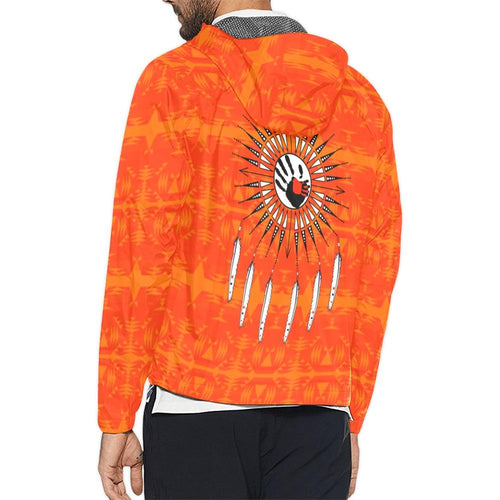 Between the Mountains Orange Feather Directions Unisex All Over Print Windbreaker (Model H23) All Over Print Windbreaker for Men (H23) e-joyer 