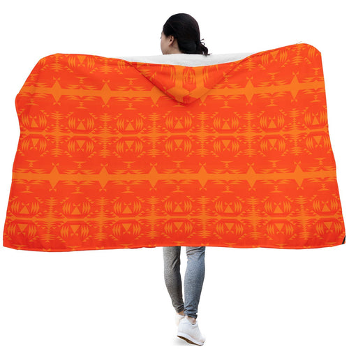 Between the Mountains Orange Hooded Blanket blanket 49 Dzine 