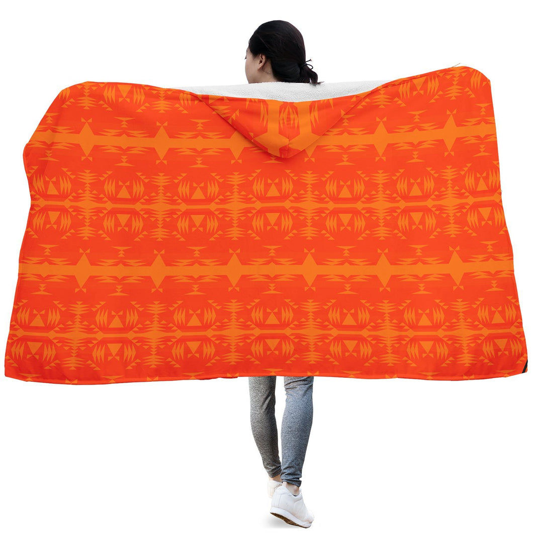 Between the Mountains Orange Hooded Blanket blanket 49 Dzine 