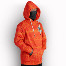 Load image into Gallery viewer, Between the Mountains Orange Hoodie with Face Cover Hoodie with Face Cover Herman 
