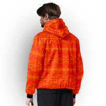 Load image into Gallery viewer, Between the Mountains Orange Orange Sherpa Hoodie hoodie Herman 
