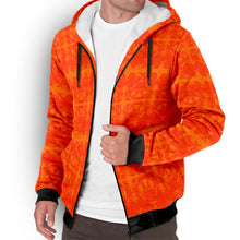 Load image into Gallery viewer, Between the Mountains Orange Orange Sherpa Hoodie hoodie Herman 
