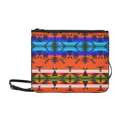 Between the Mountains Orange Slim Clutch Bag (Model 1668) Slim Clutch Bags (1668) e-joyer 