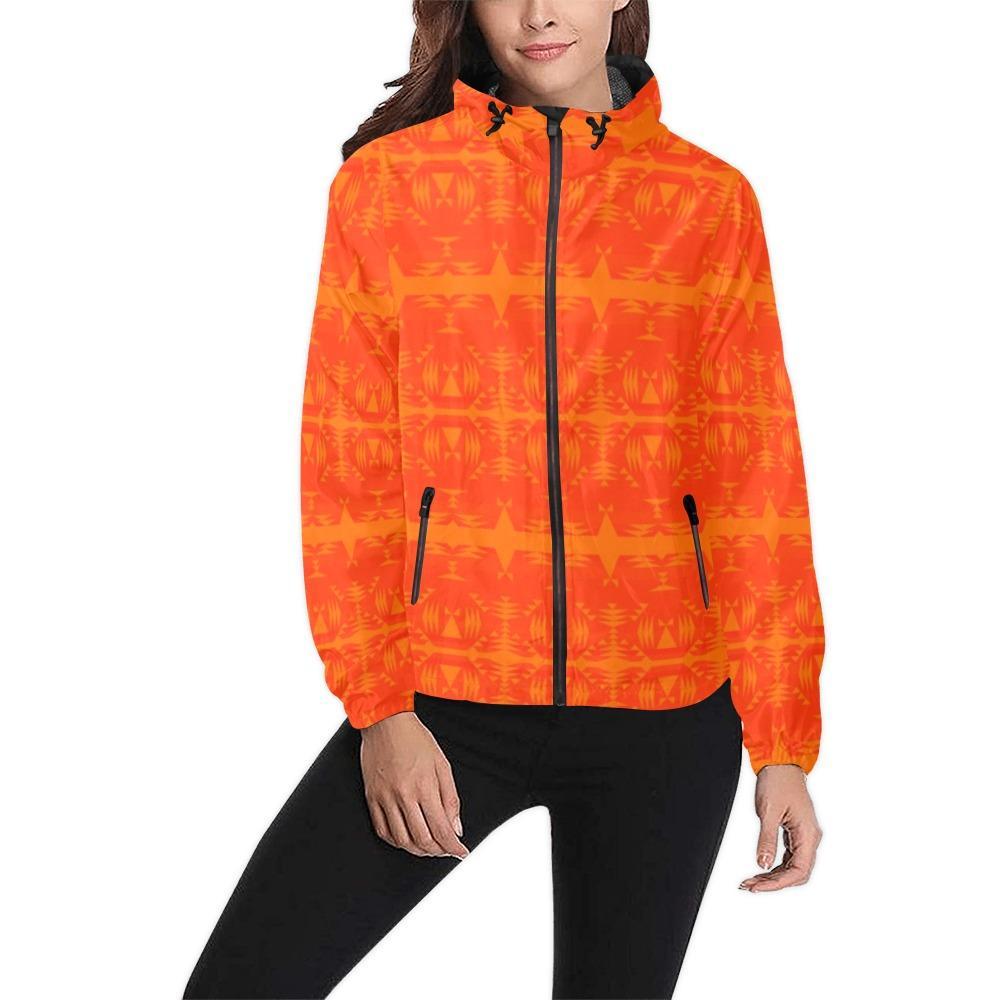 Between the Mountains Orange Unisex All Over Print Windbreaker (Model H23) All Over Print Windbreaker for Men (H23) e-joyer 