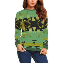 Load image into Gallery viewer, Between the Mountains Sage All Over Print Crewneck Sweatshirt for Women (Model H18) Crewneck Sweatshirt for Women (H18) e-joyer 
