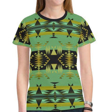 Load image into Gallery viewer, Between the Mountains Sage New All Over Print T-shirt for Women (Model T45) New All Over Print T-shirt for Women (T45) e-joyer 
