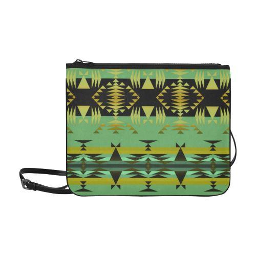 Between the Mountains Sage Slim Clutch Bag (Model 1668) Slim Clutch Bags (1668) e-joyer 