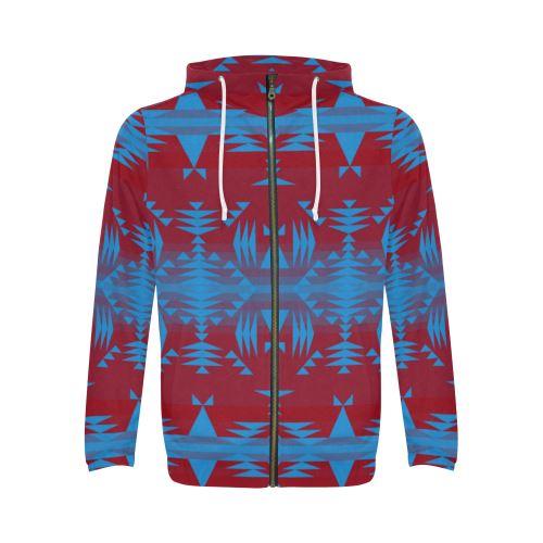 Between the Mountains Sierra Deep Lake All Over Print Full Zip Hoodie for Men (Model H14) All Over Print Full Zip Hoodie for Men (H14) e-joyer 