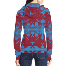 Load image into Gallery viewer, Between the Mountains Sierra Deep Lake All Over Print Full Zip Hoodie for Women (Model H14) All Over Print Full Zip Hoodie for Women (H14) e-joyer 
