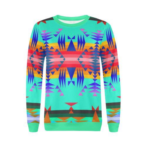 Between the Mountains Spring All Over Print Crewneck Sweatshirt for Women (Model H18) Crewneck Sweatshirt for Women (H18) e-joyer 