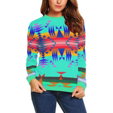 Load image into Gallery viewer, Between the Mountains Spring All Over Print Crewneck Sweatshirt for Women (Model H18) Crewneck Sweatshirt for Women (H18) e-joyer 
