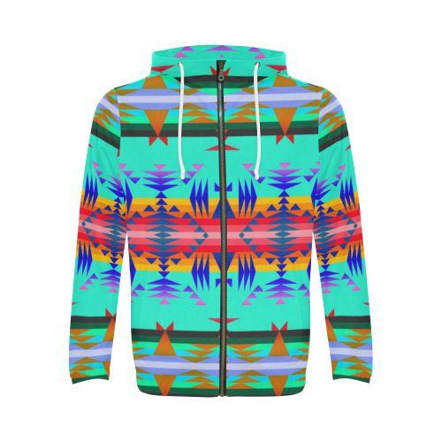 Between the Mountains Spring All Over Print Full Zip Hoodie for Men (Model H14) All Over Print Full Zip Hoodie for Men (H14) e-joyer 